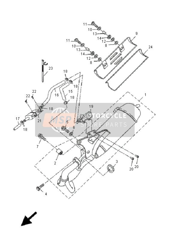 5RJE46102200, Exhaust Pipe Assy, Yamaha, 0